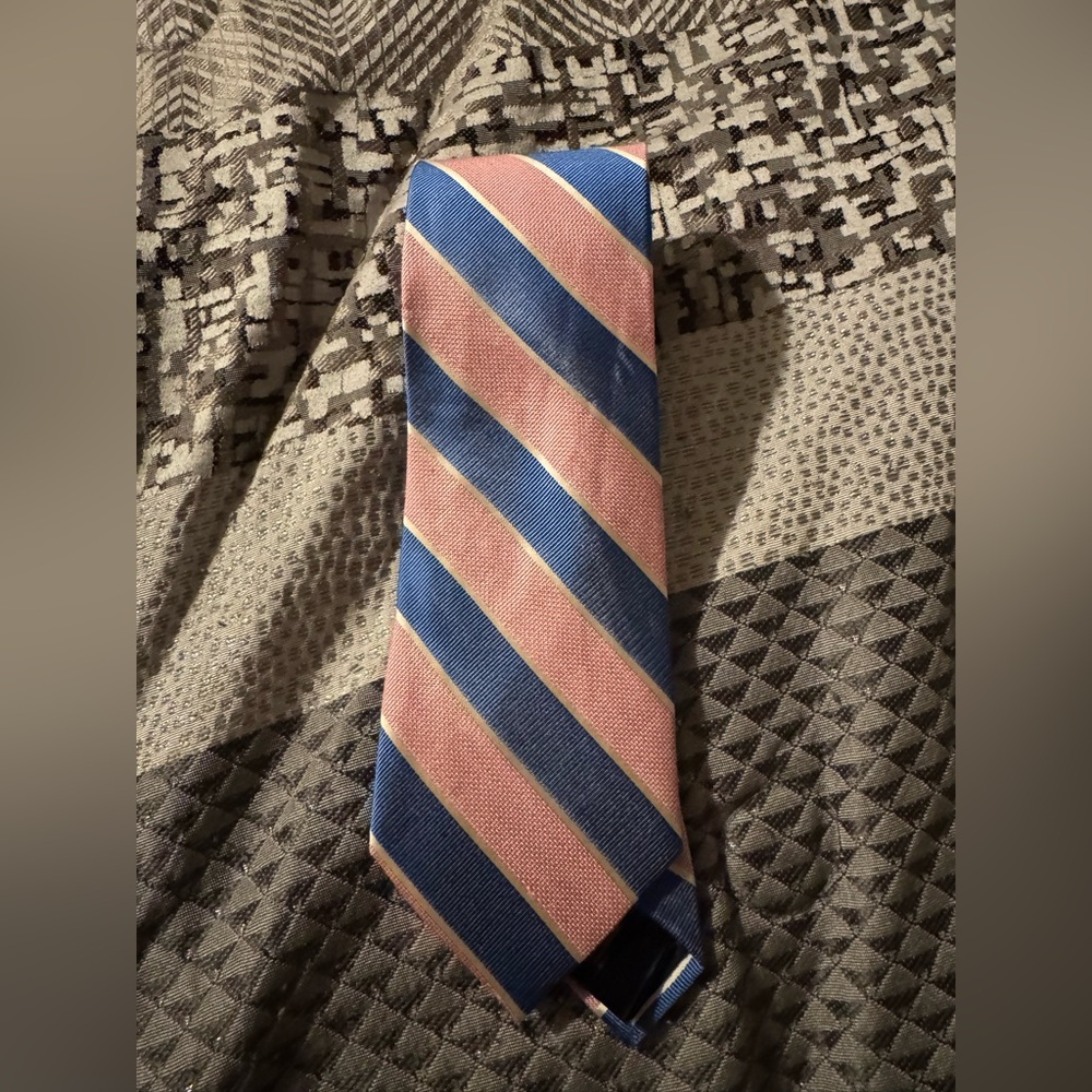 Striped Pink and Blue Men's Tie